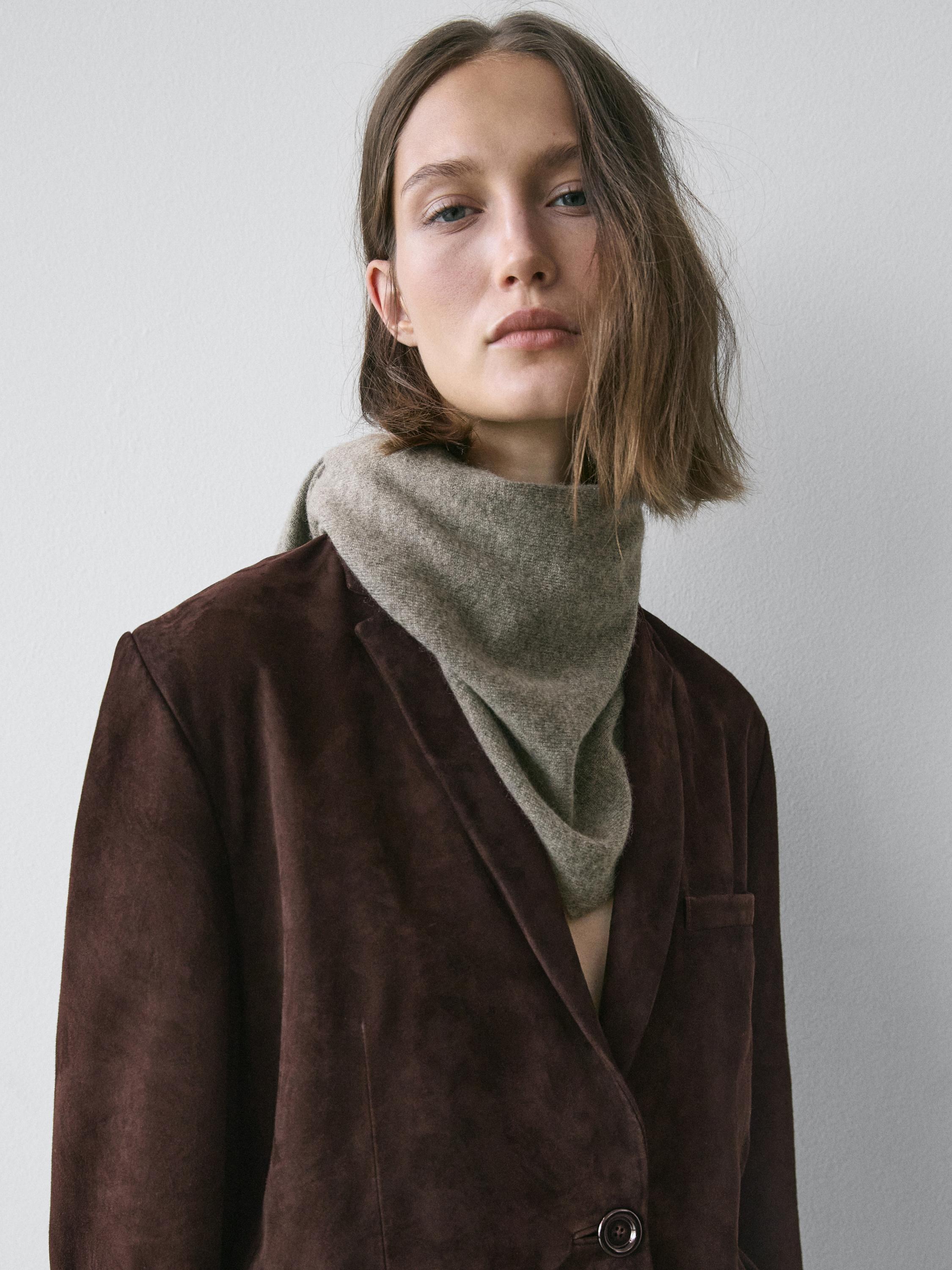 Blazer en cuir effet daim